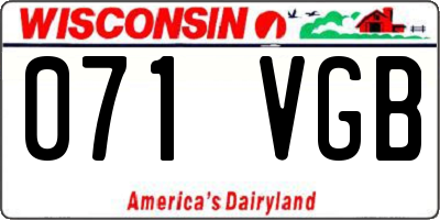 WI license plate 071VGB