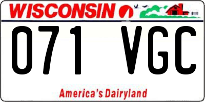 WI license plate 071VGC