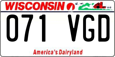 WI license plate 071VGD