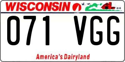 WI license plate 071VGG