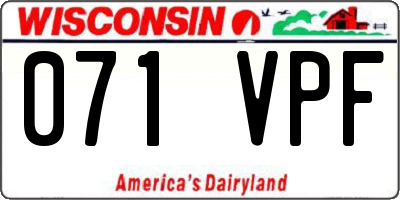 WI license plate 071VPF