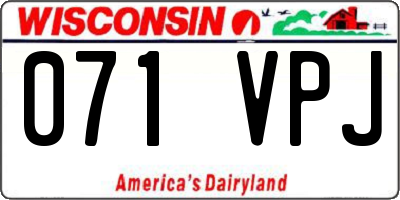 WI license plate 071VPJ