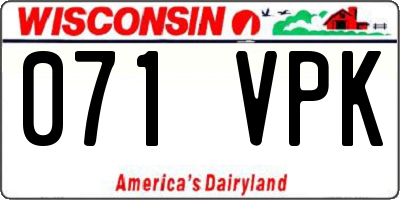 WI license plate 071VPK