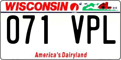 WI license plate 071VPL