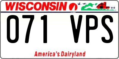 WI license plate 071VPS