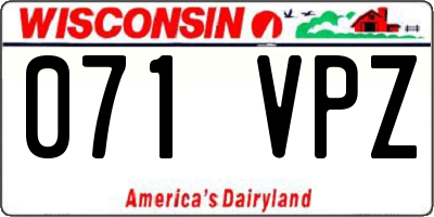 WI license plate 071VPZ