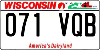WI license plate 071VQB