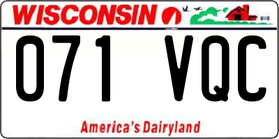 WI license plate 071VQC