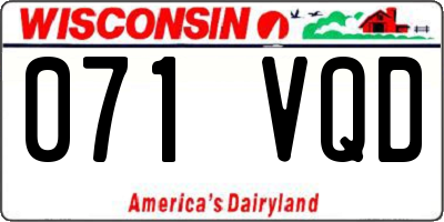 WI license plate 071VQD