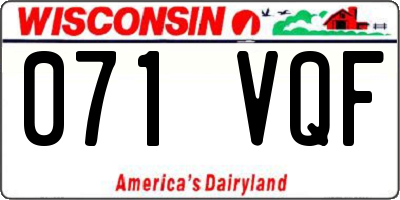 WI license plate 071VQF