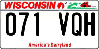 WI license plate 071VQH