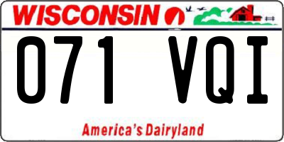 WI license plate 071VQI