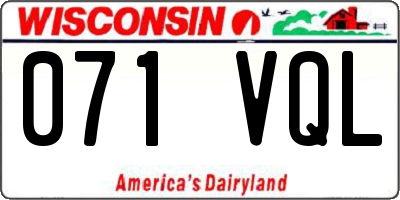 WI license plate 071VQL