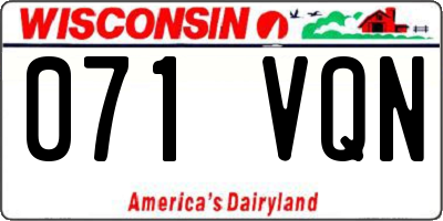 WI license plate 071VQN