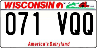 WI license plate 071VQQ