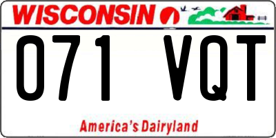 WI license plate 071VQT