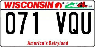 WI license plate 071VQU