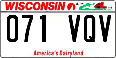 WI license plate 071VQV