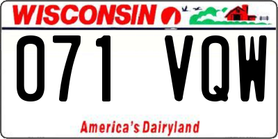 WI license plate 071VQW