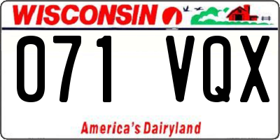 WI license plate 071VQX