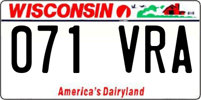 WI license plate 071VRA