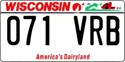 WI license plate 071VRB