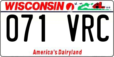 WI license plate 071VRC