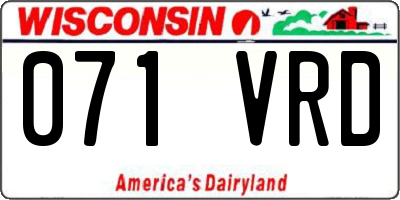 WI license plate 071VRD