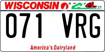 WI license plate 071VRG