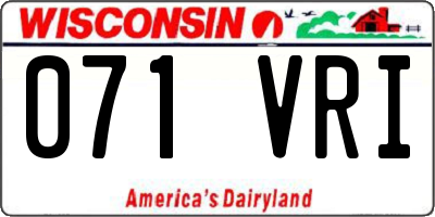 WI license plate 071VRI