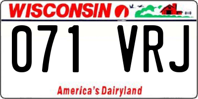 WI license plate 071VRJ