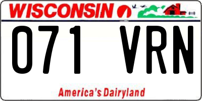 WI license plate 071VRN