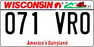 WI license plate 071VRO