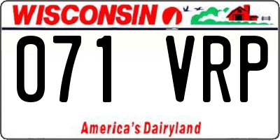 WI license plate 071VRP