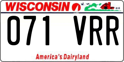 WI license plate 071VRR