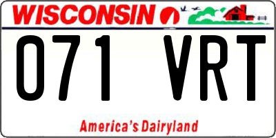 WI license plate 071VRT