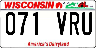 WI license plate 071VRU