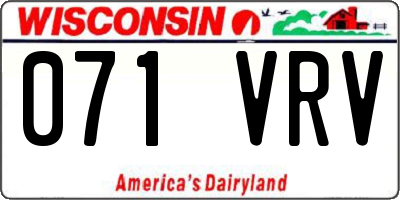 WI license plate 071VRV