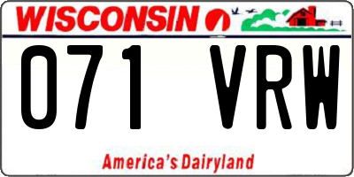 WI license plate 071VRW