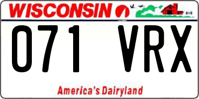 WI license plate 071VRX