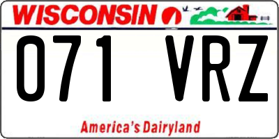 WI license plate 071VRZ