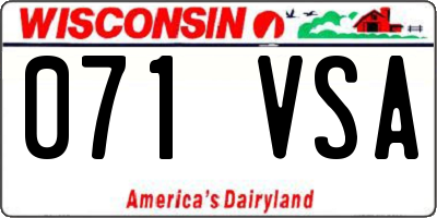 WI license plate 071VSA