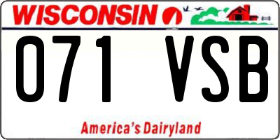 WI license plate 071VSB