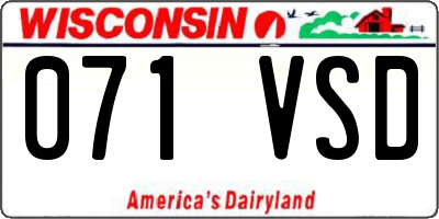 WI license plate 071VSD