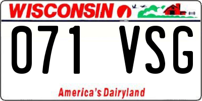 WI license plate 071VSG