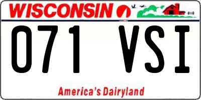 WI license plate 071VSI