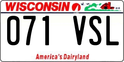 WI license plate 071VSL