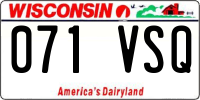 WI license plate 071VSQ