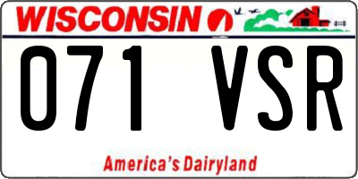 WI license plate 071VSR