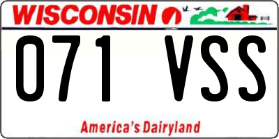 WI license plate 071VSS